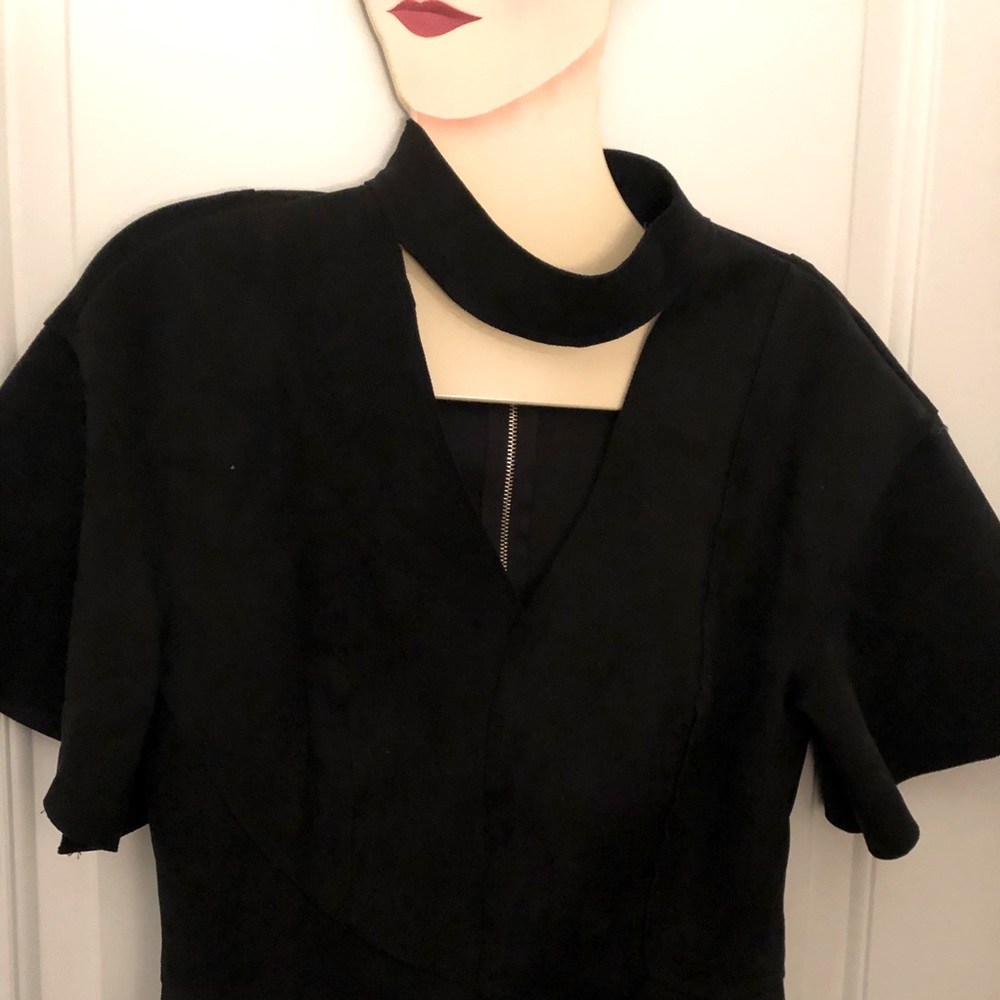 Faux suede leather top